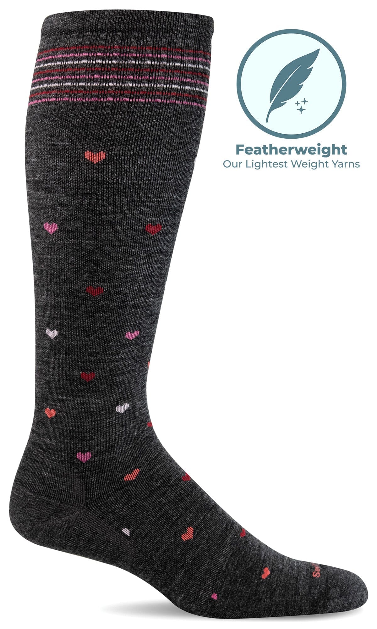 Women's Full Heart | Moderate Graduated Compression Socks | Wide Calf Fit - Image 3